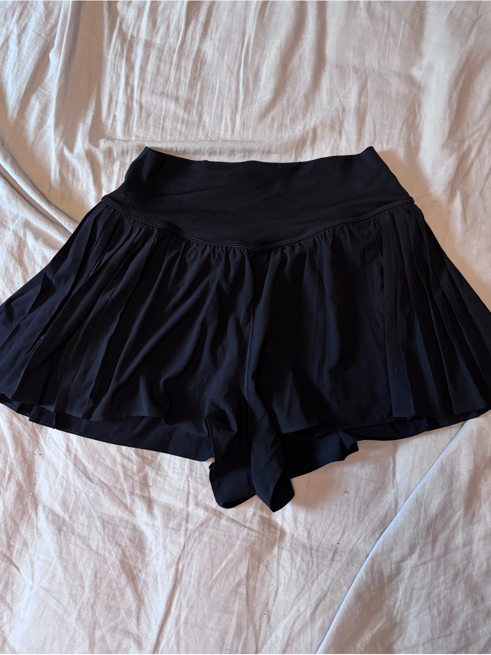 aerie Black Pleated Athletic Skort Shorts